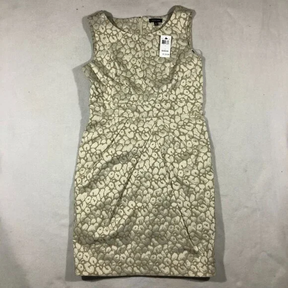 Saks Fifth Avenue | Dresses | Saks Fifth Avenue Dress Womens Leopard Print  Sheath Dress Tan New Nwt 220 | Poshmark